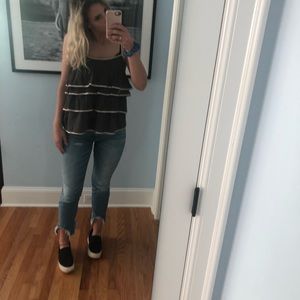 charcoal and gold tank